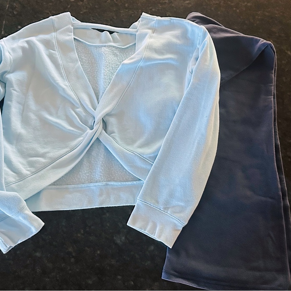 Girls matching outfit size 8 flared leg terry open back top